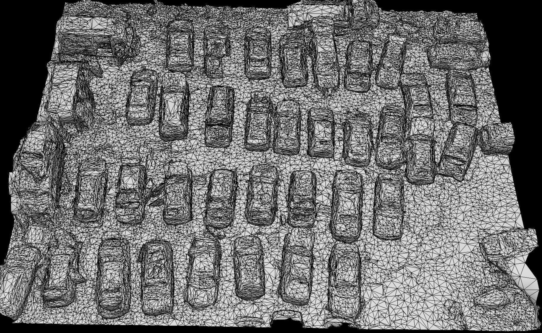 cars wreckage terrain closeup sector drone photogrammetry Low-poly 3D model_4