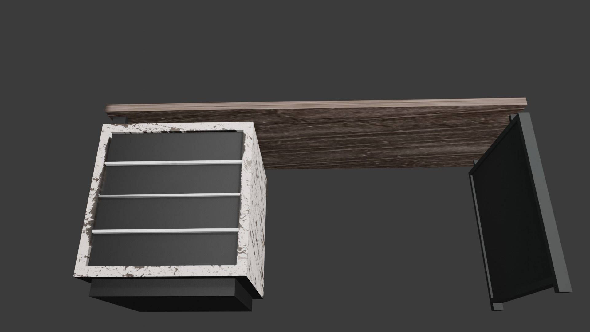 Wooden Table Industrial Loft 3D model_4