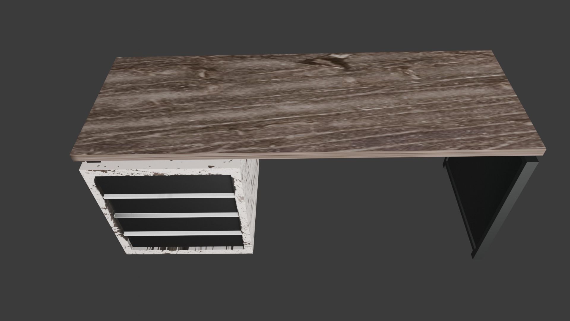 Wooden Table Industrial Loft 3D model_3