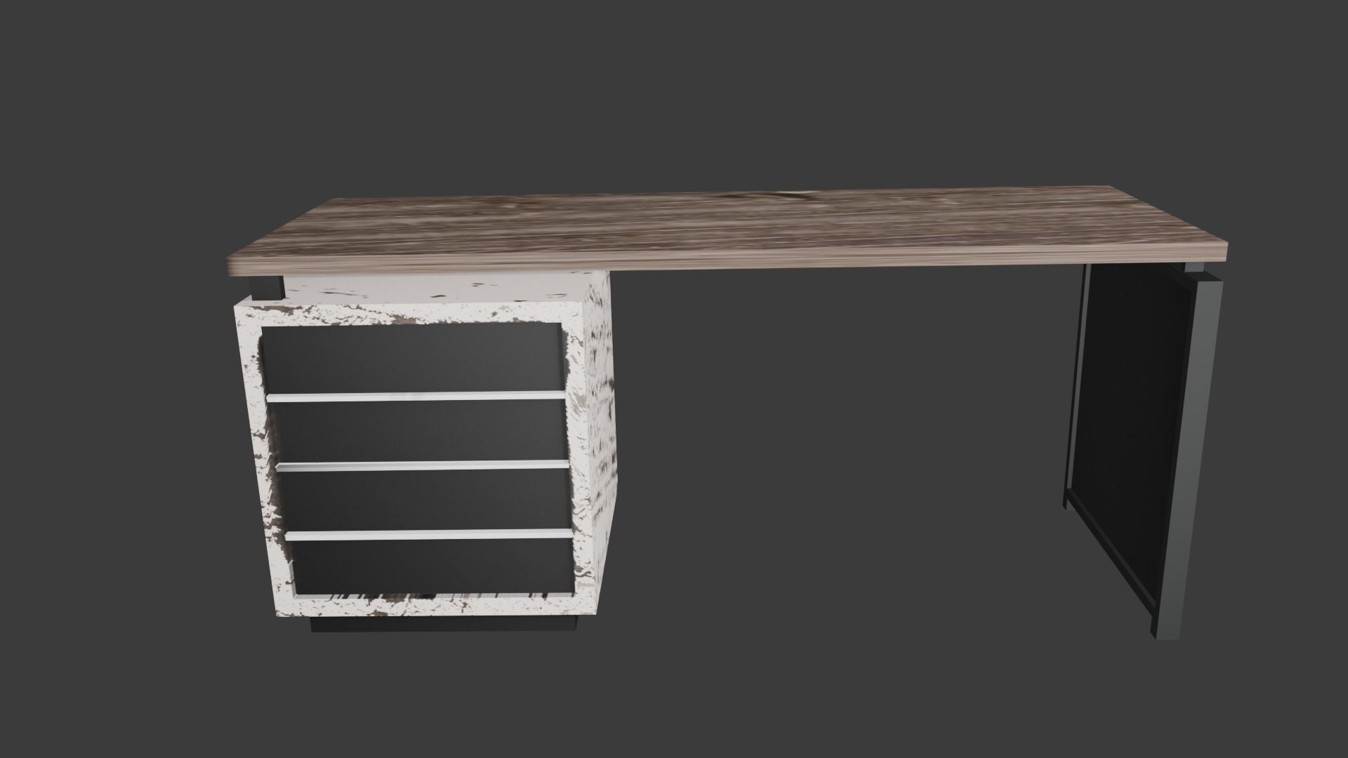 Wooden Table Industrial Loft 3D model_2