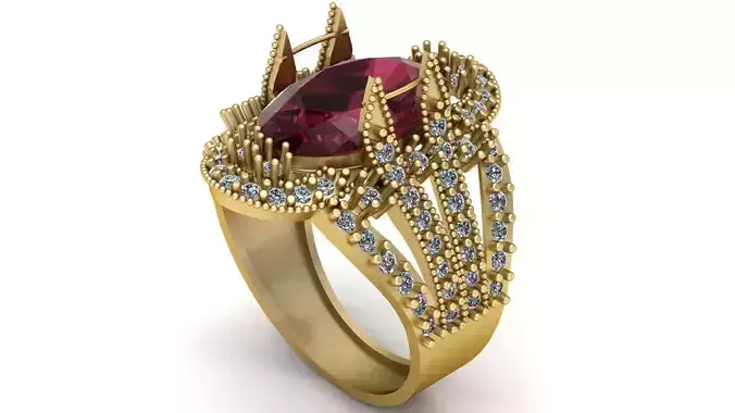 Filigree Wedding Diamond Ring 3d Printable Model 3D print model