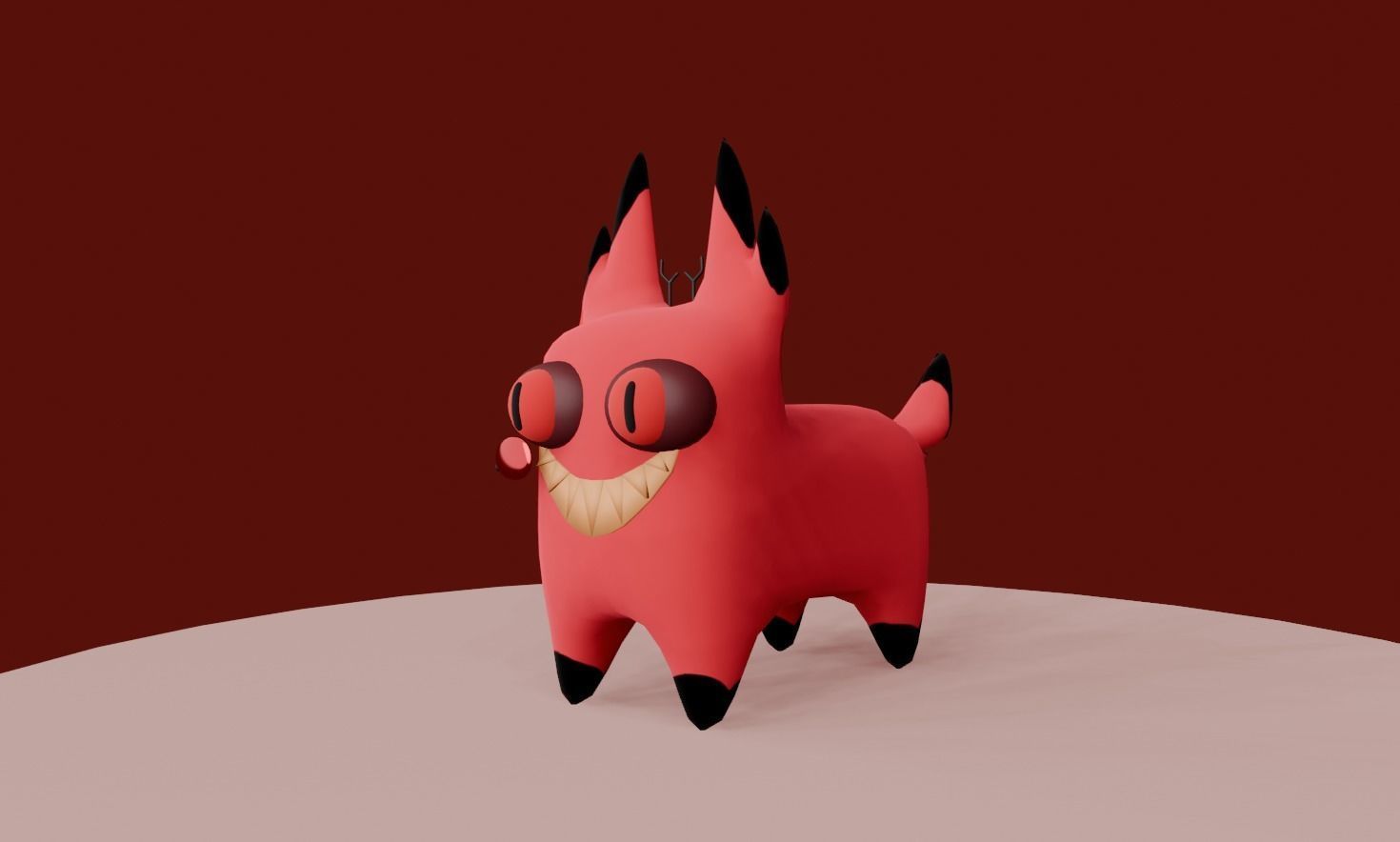 Alastor Cat Meme Free low-poly 3D model_3