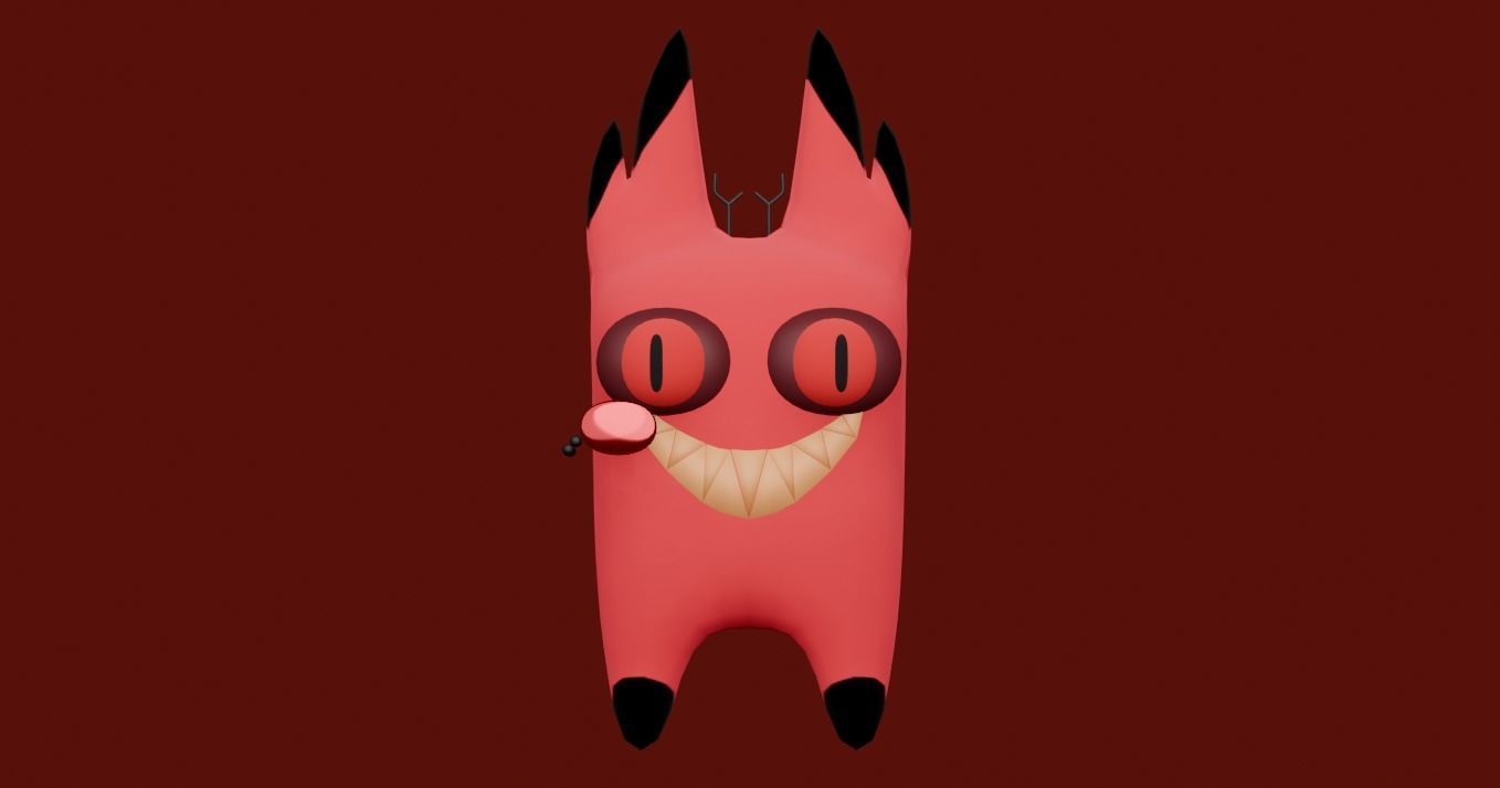 Alastor Cat Meme Free low-poly 3D model_1