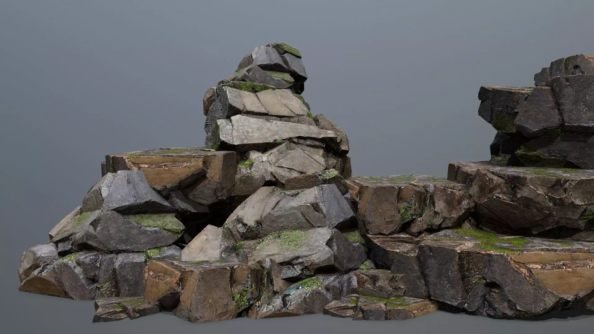 Maya ruin Rocks 2 Low-poly 3D model