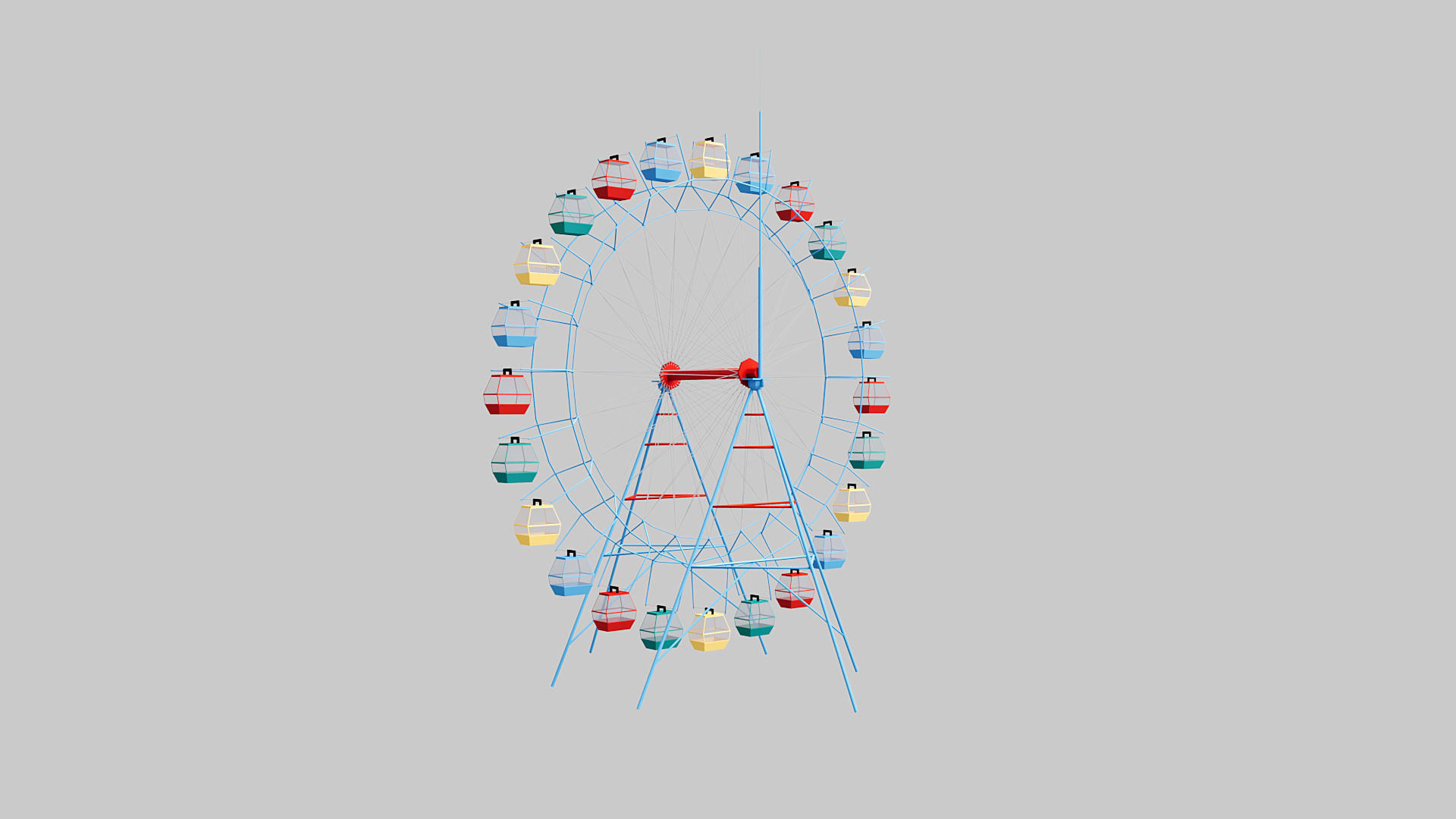 ferris wheel Low-poly 3D model_2
