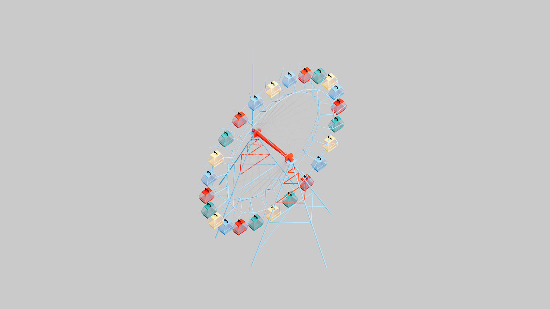 ferris wheel Low-poly 3D model_4