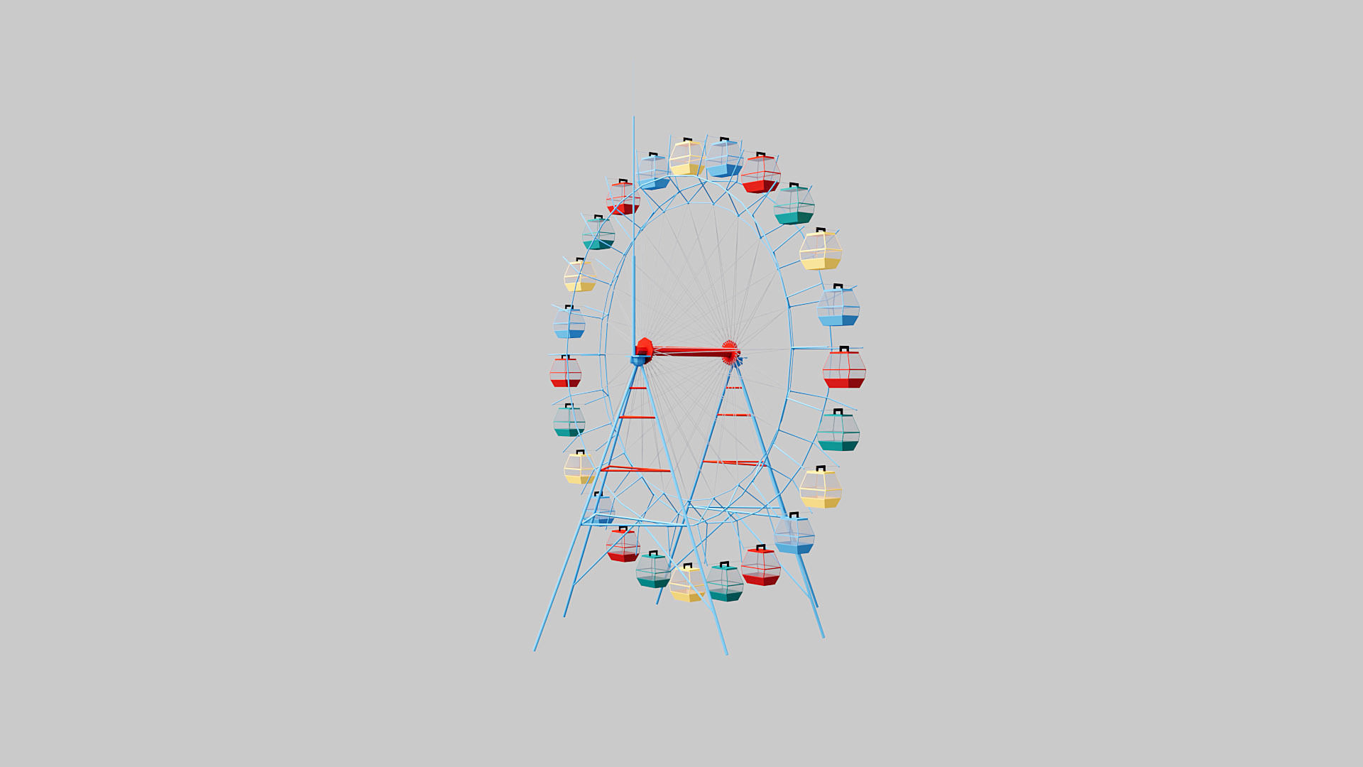 ferris wheel Low-poly 3D model_3
