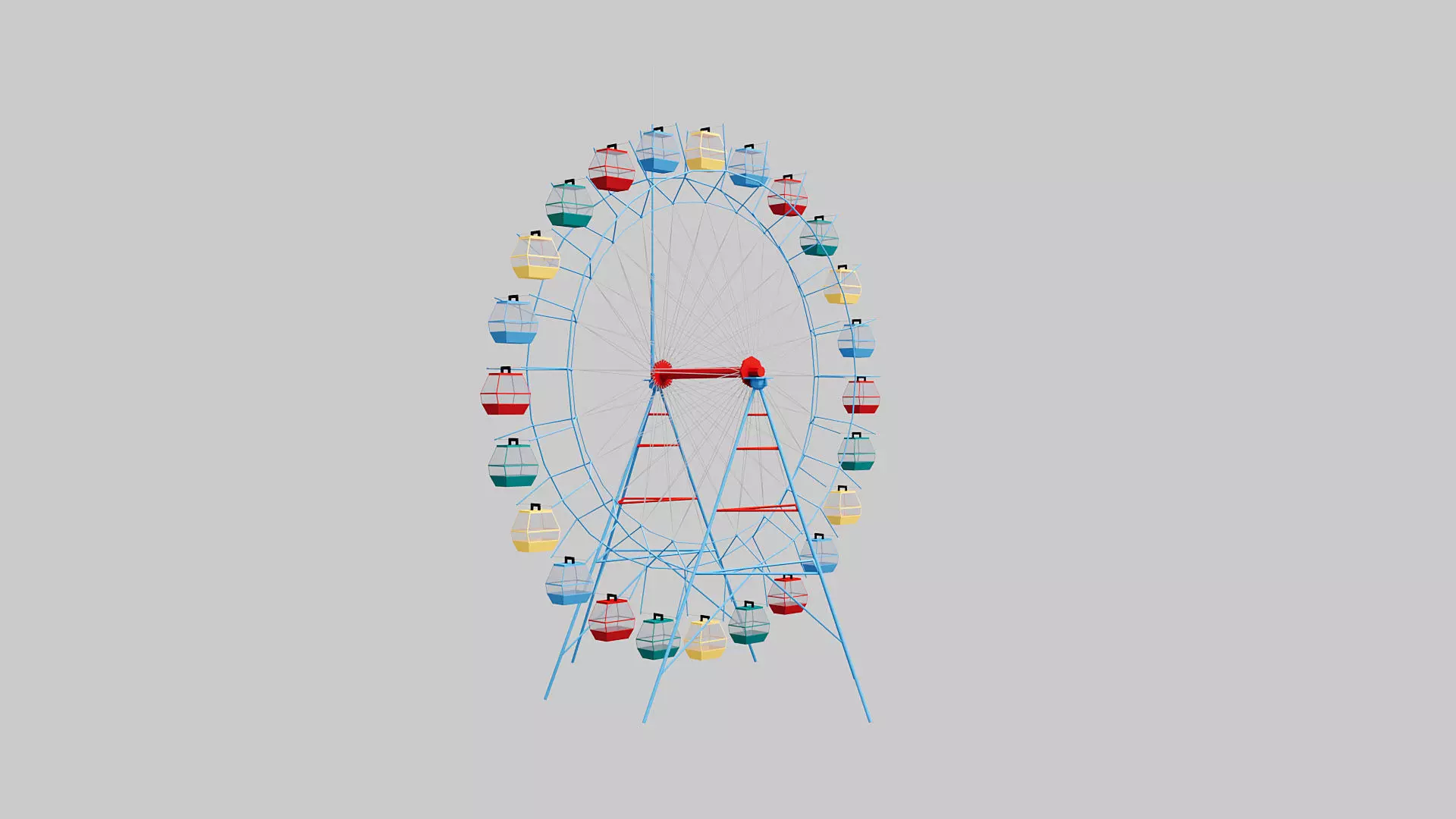 ferris wheel Low-poly 3D model_0