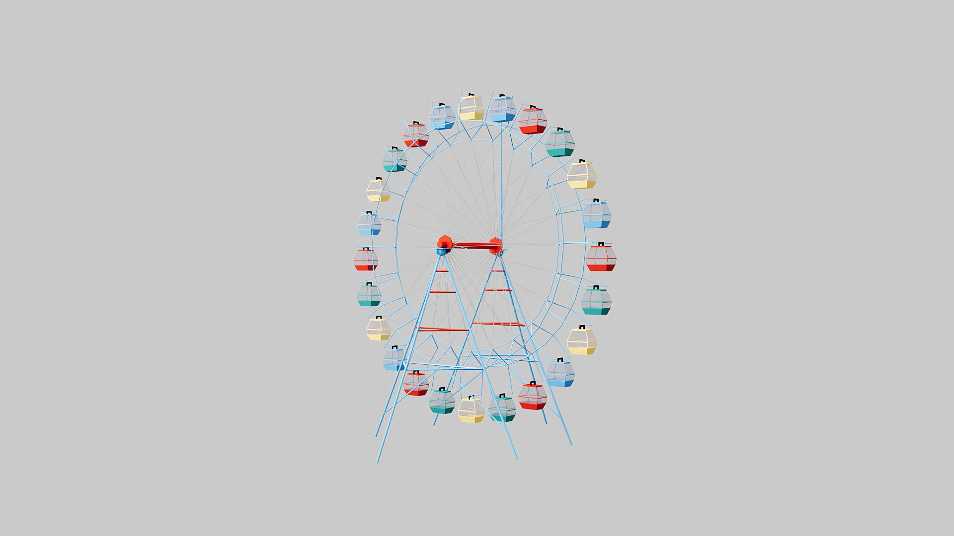 ferris wheel Low-poly 3D model_1