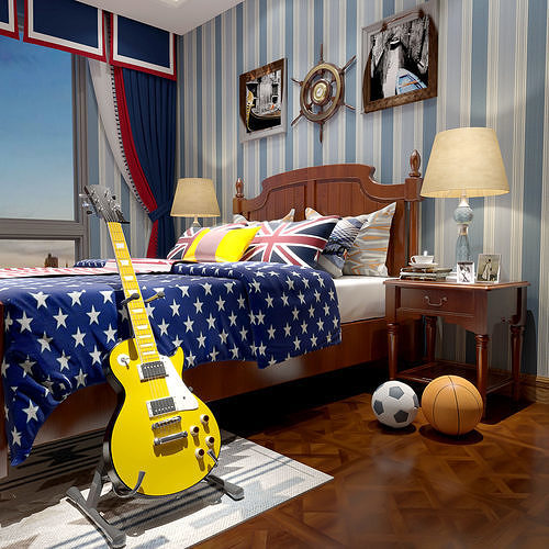 American style children room 3D Model 3D model