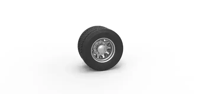 Rear custom wheel of semi truck Version 25 Scale 1 to 25