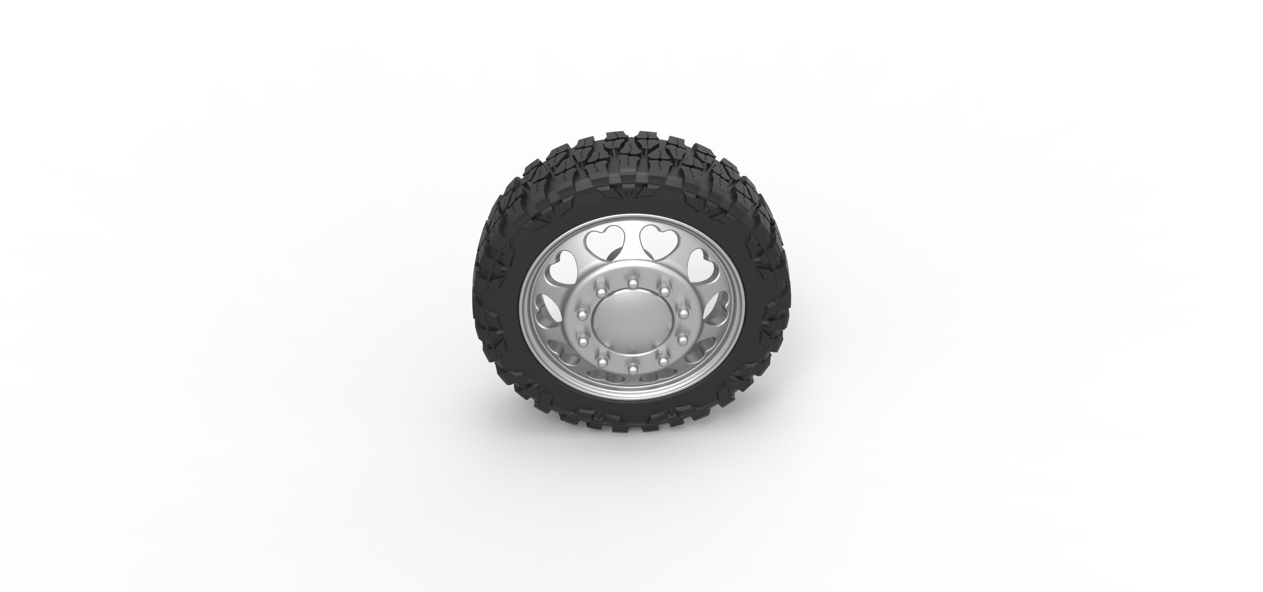 Front semi wheel for pickup Version 25 Scale 1 to 25 3D print model_5