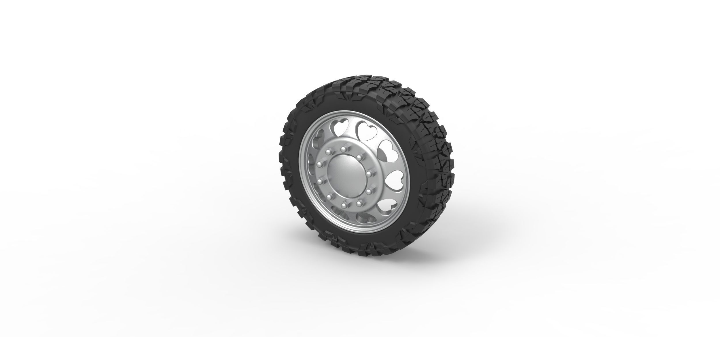 Front semi wheel for pickup Version 25 Scale 1 to 25 3D print model_6