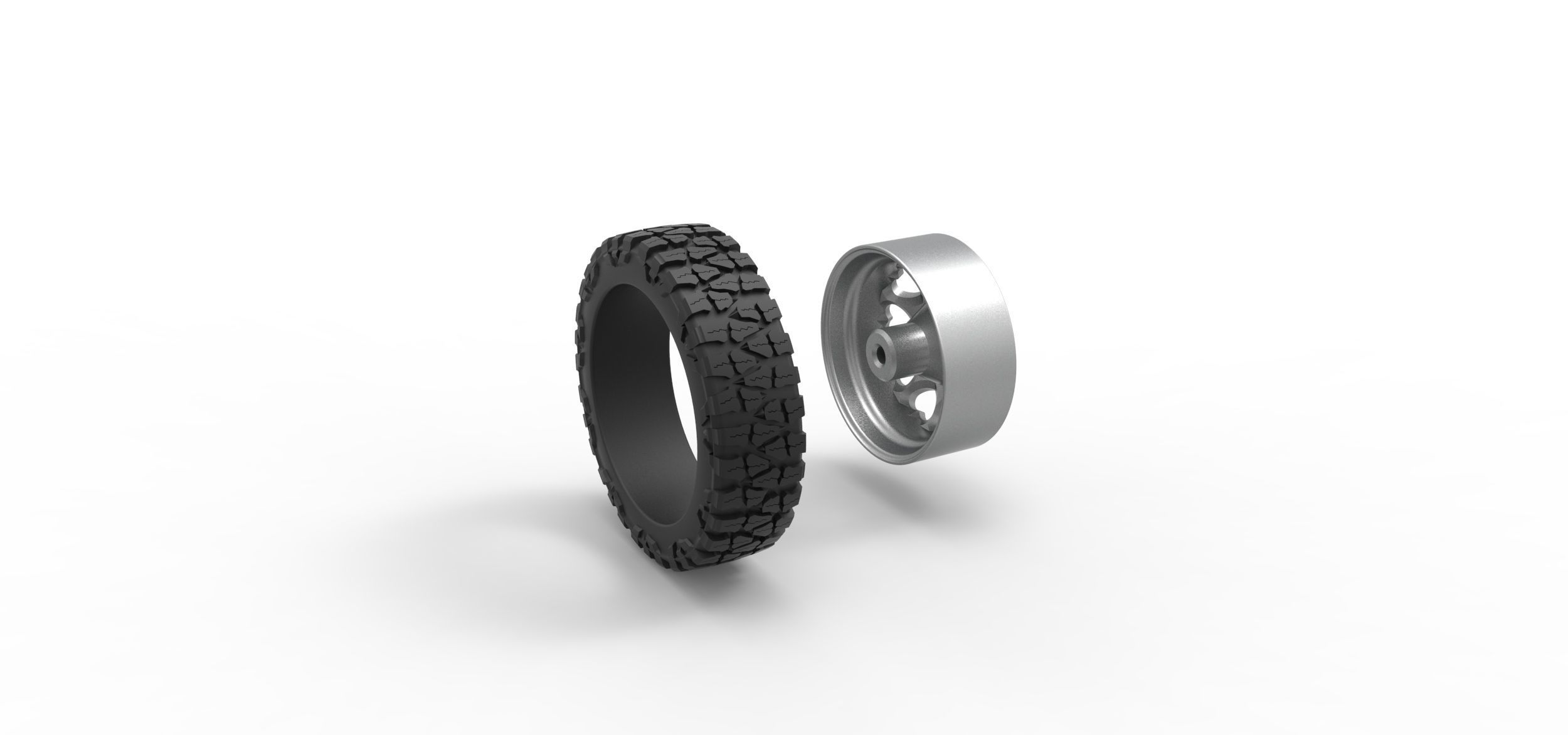 Front semi wheel for pickup Version 25 Scale 1 to 25 3D print model_9