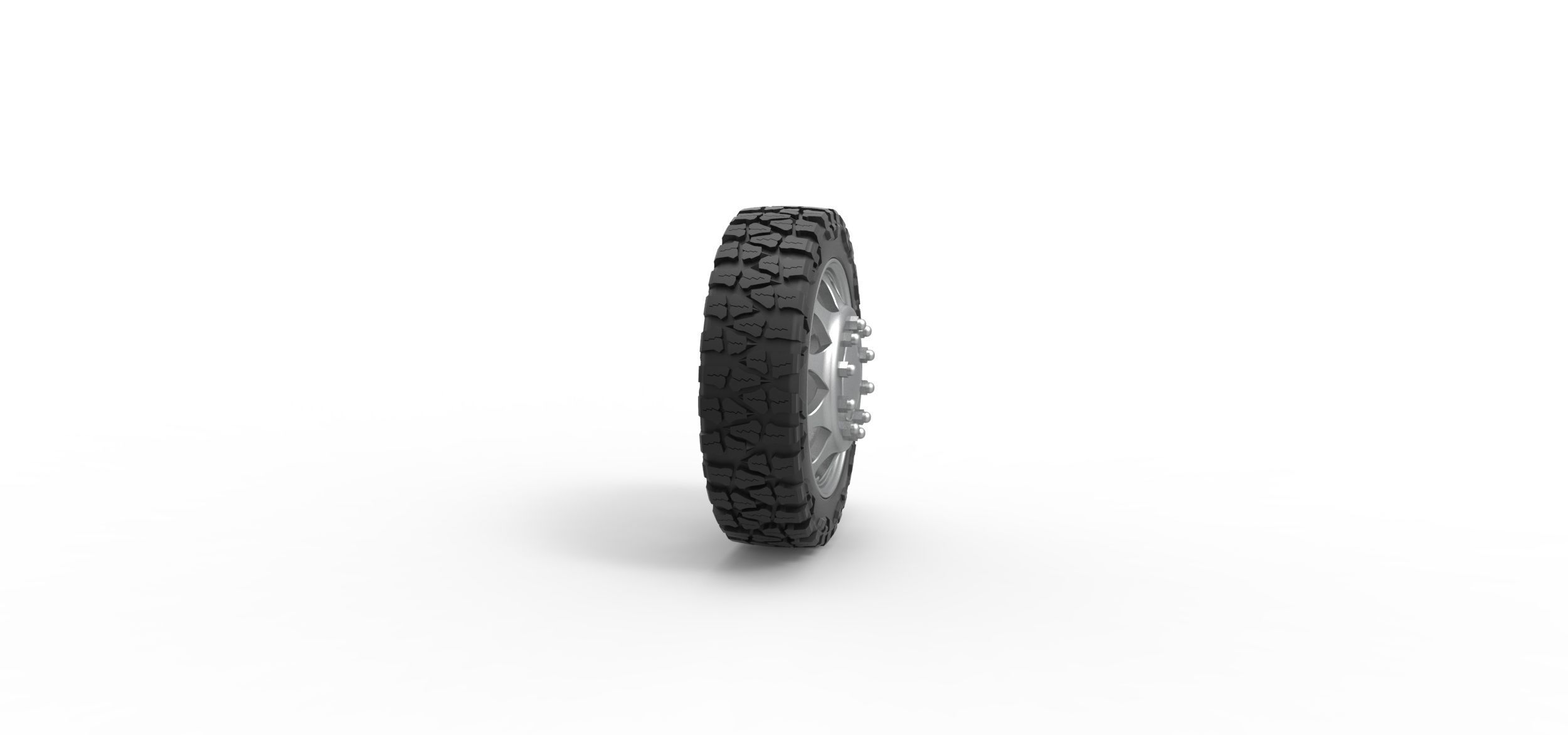 Front semi wheel for pickup Version 25 Scale 1 to 25 3D print model_2