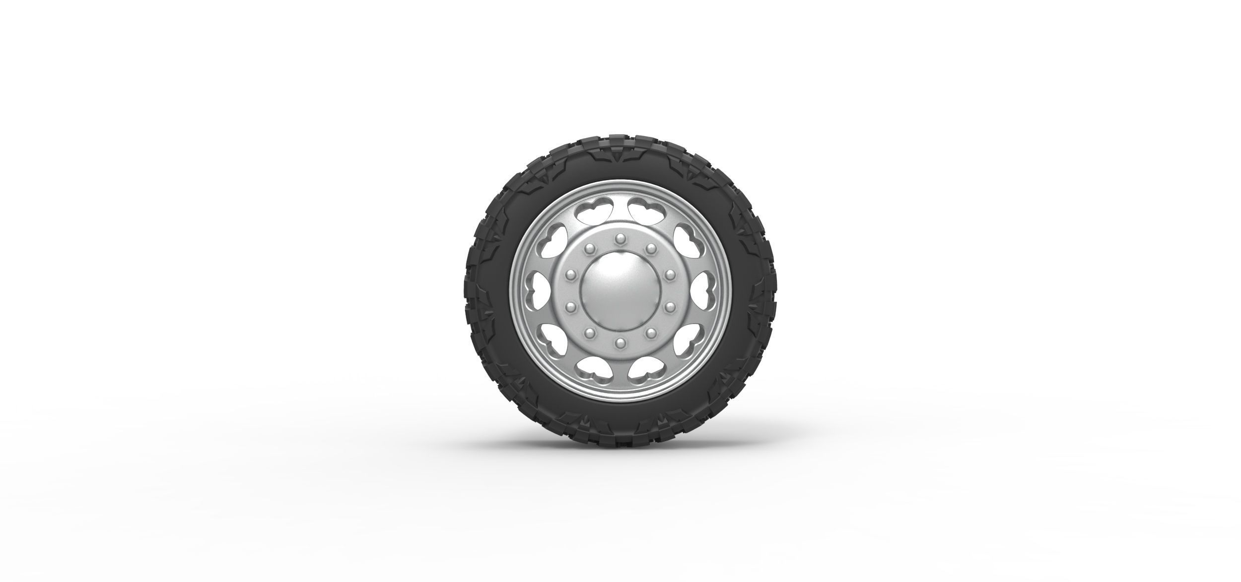 Front semi wheel for pickup Version 25 Scale 1 to 25 3D print model_4