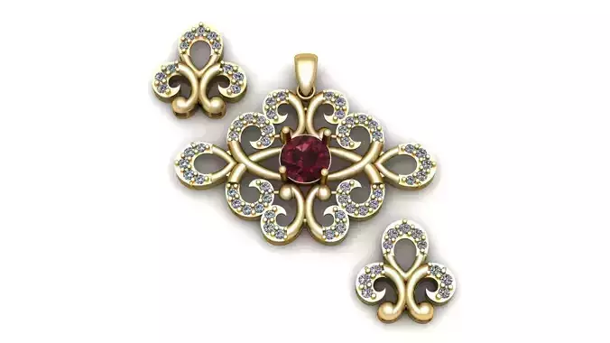 Women Fashion Diamond Pendant 3d Printable Model