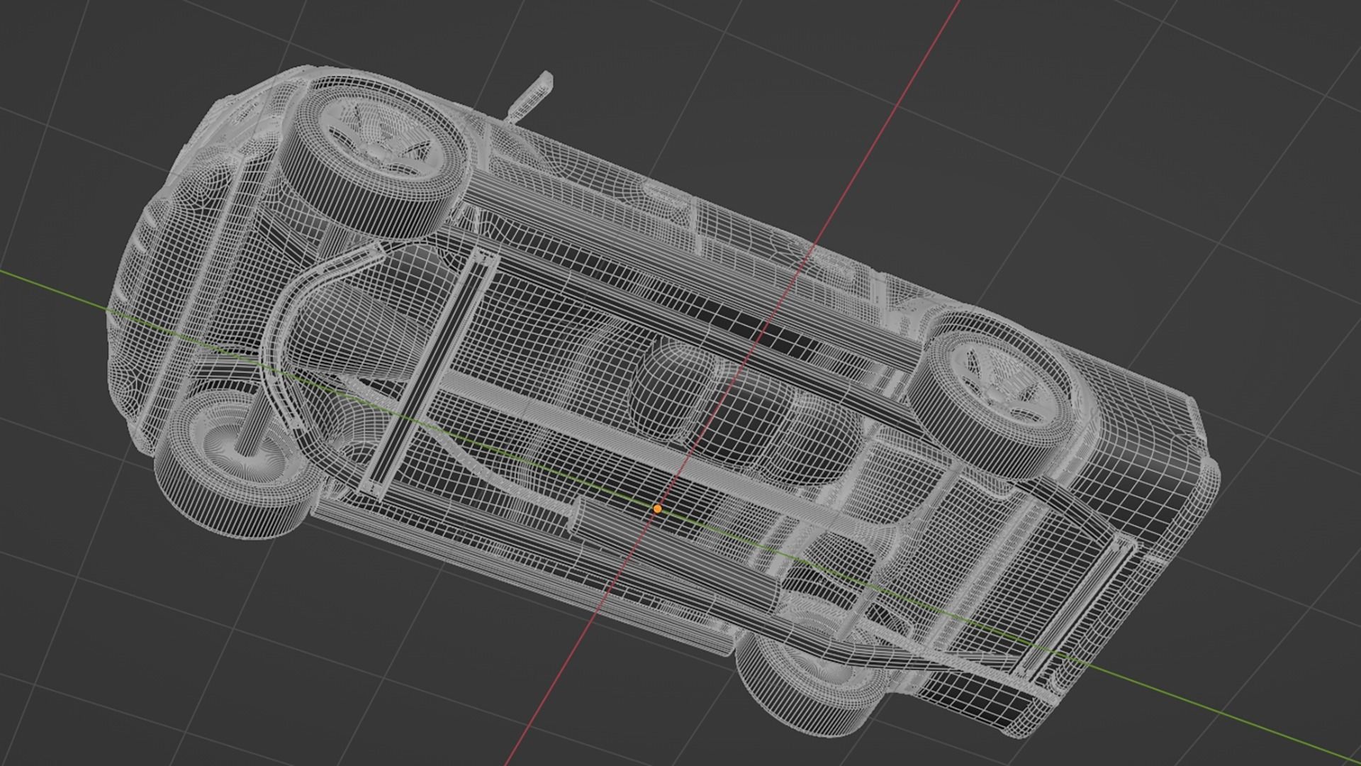 Double Cabin Blue Pickup Car Low-poly 3D model_14