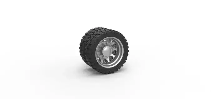 Rear semi wheel for pickup Version 25 Scale 1 to 25 3D print model