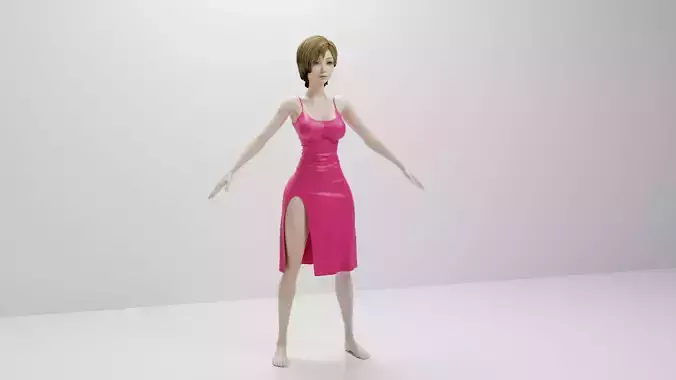 Cute Cartoon 3D Character Female