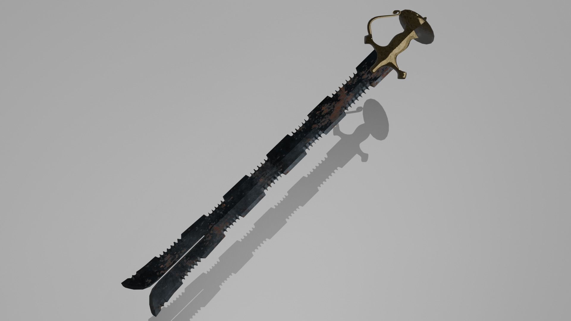 Unique battle-worn swords Low-poly 3D model_6