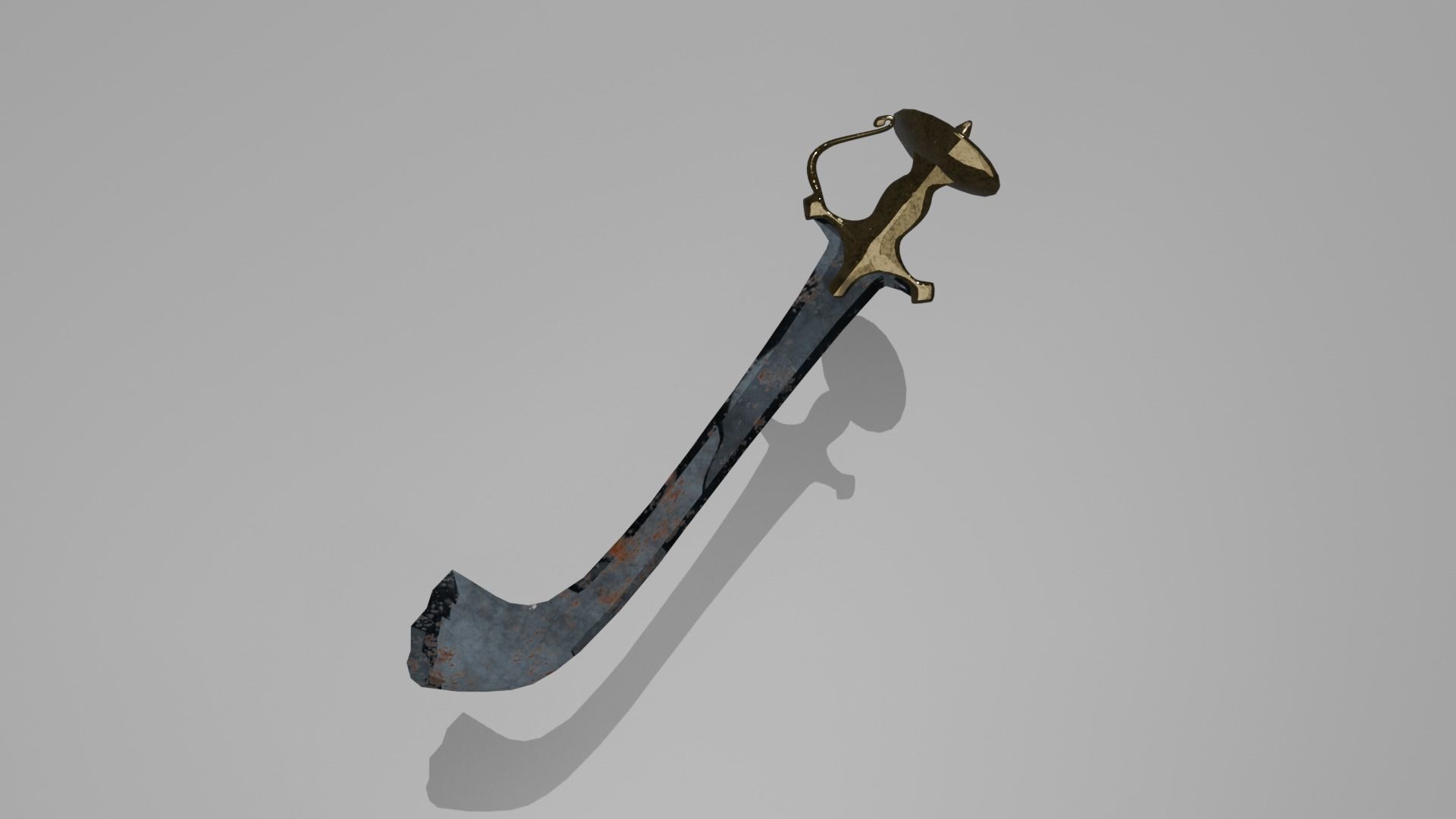Unique battle-worn swords Low-poly 3D model_5