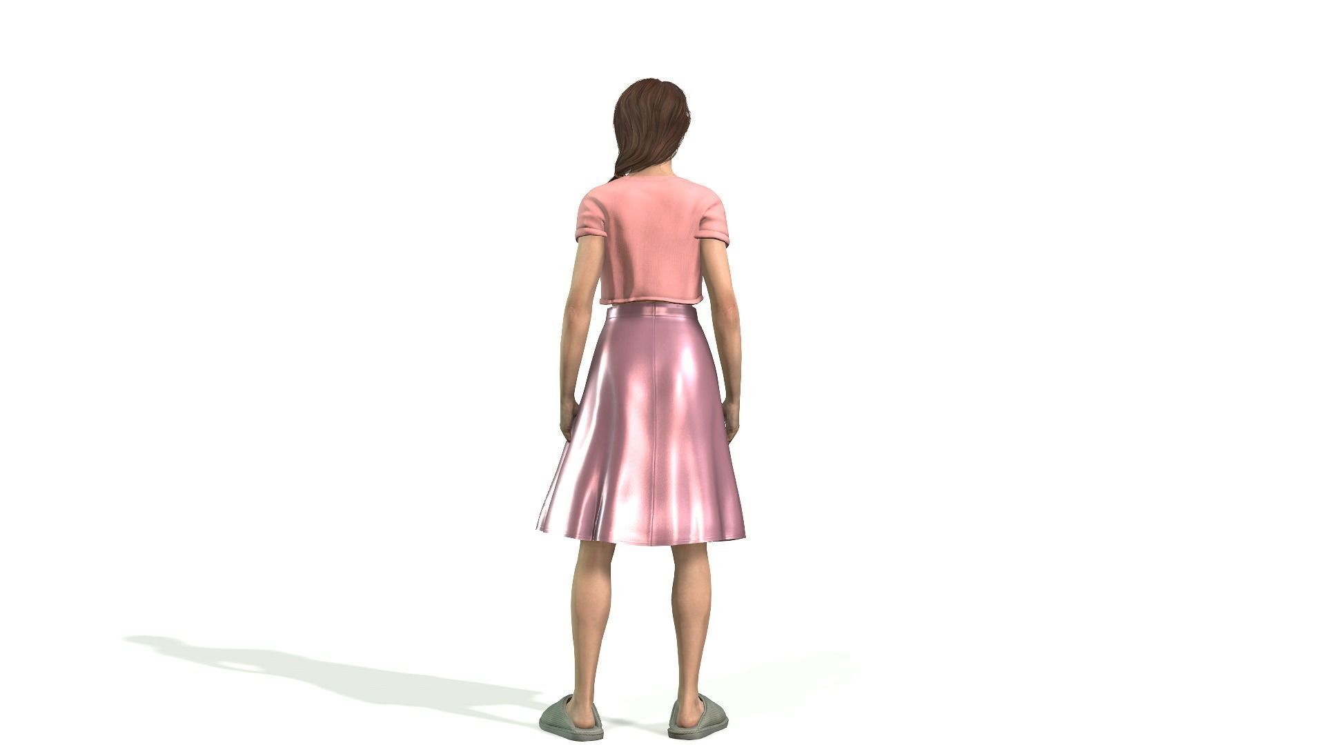 High Quality Rigged Girl Character for Games and Animation 3D model_4