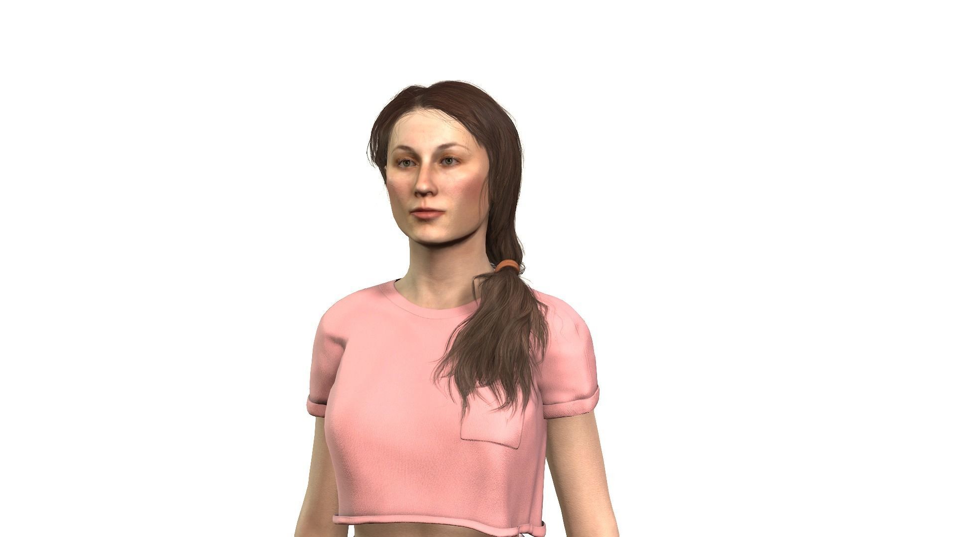 High Quality Rigged Girl Character for Games and Animation 3D model_1