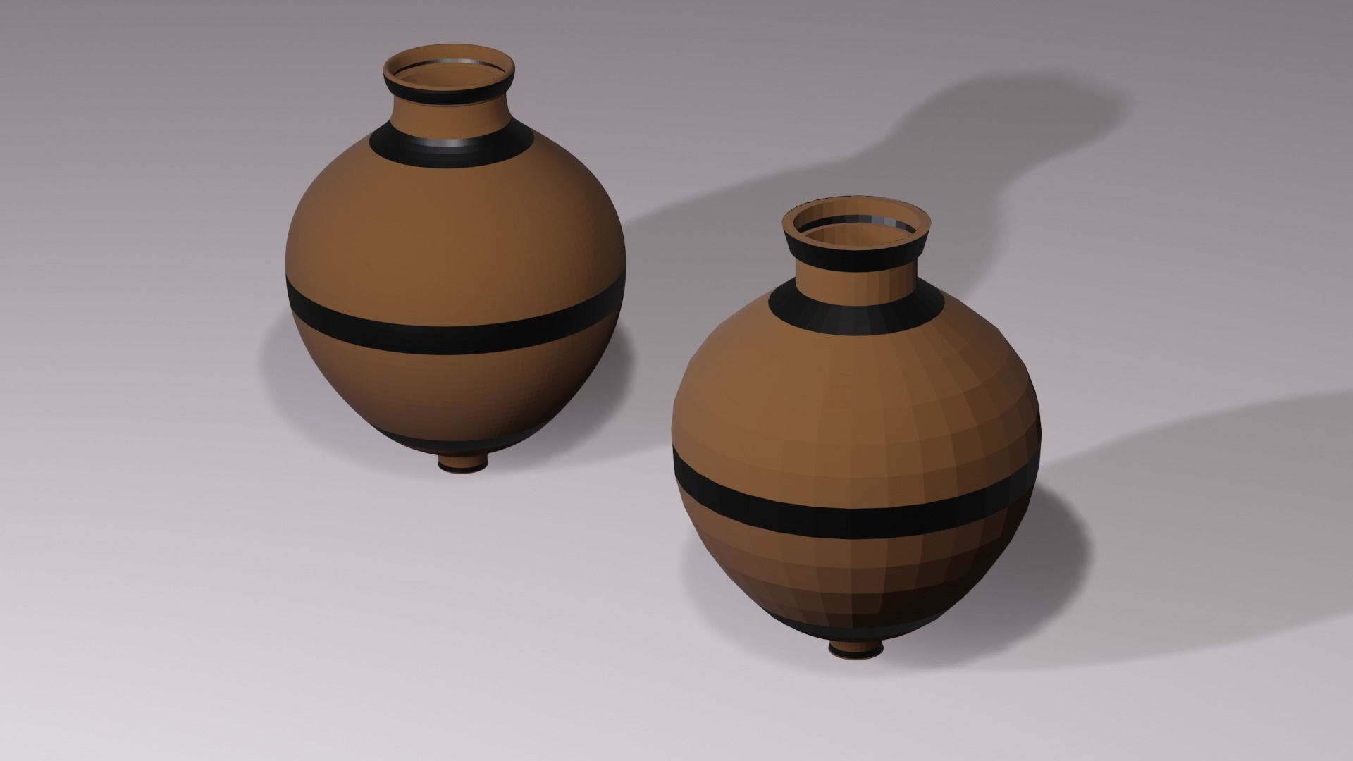 Ancient Greek Pottery Set Low-poly 3D model_9