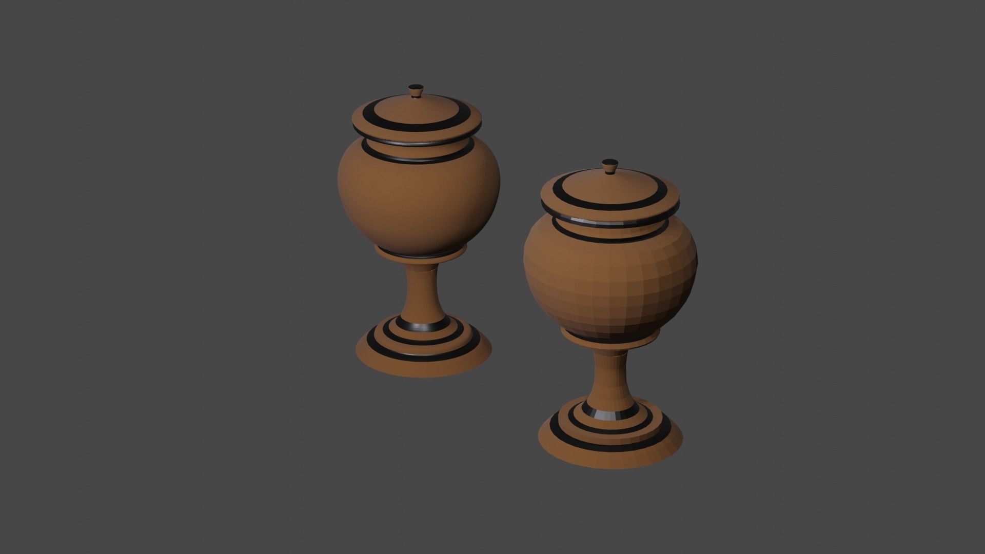 Ancient Greek Pottery Set Low-poly 3D model_4