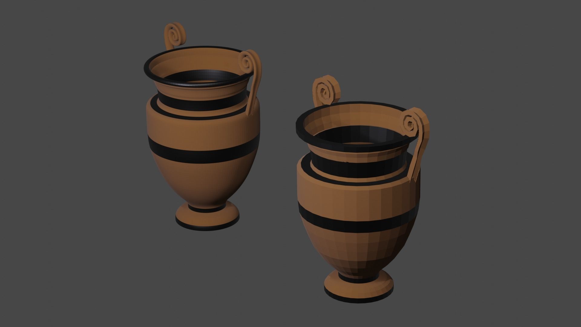 Ancient Greek Pottery Set Low-poly 3D model_15