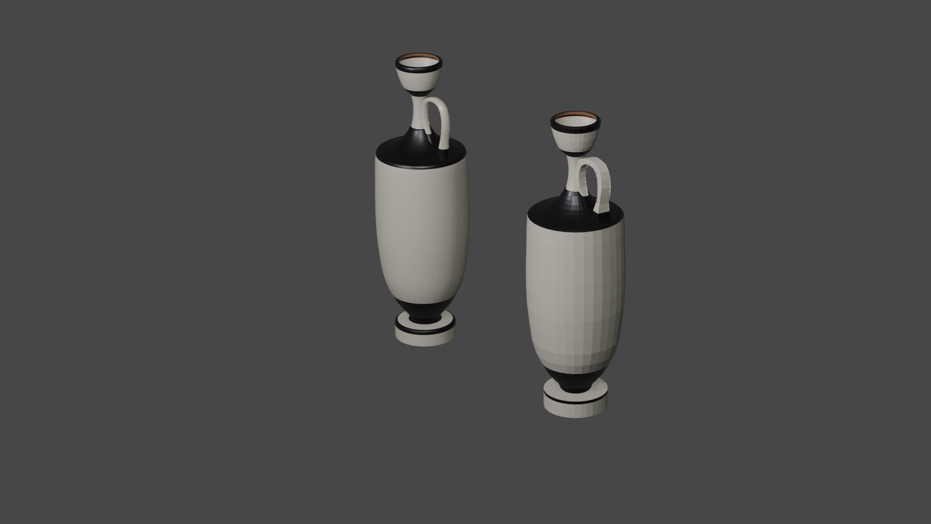 Ancient Greek Pottery Set Low-poly 3D model_7