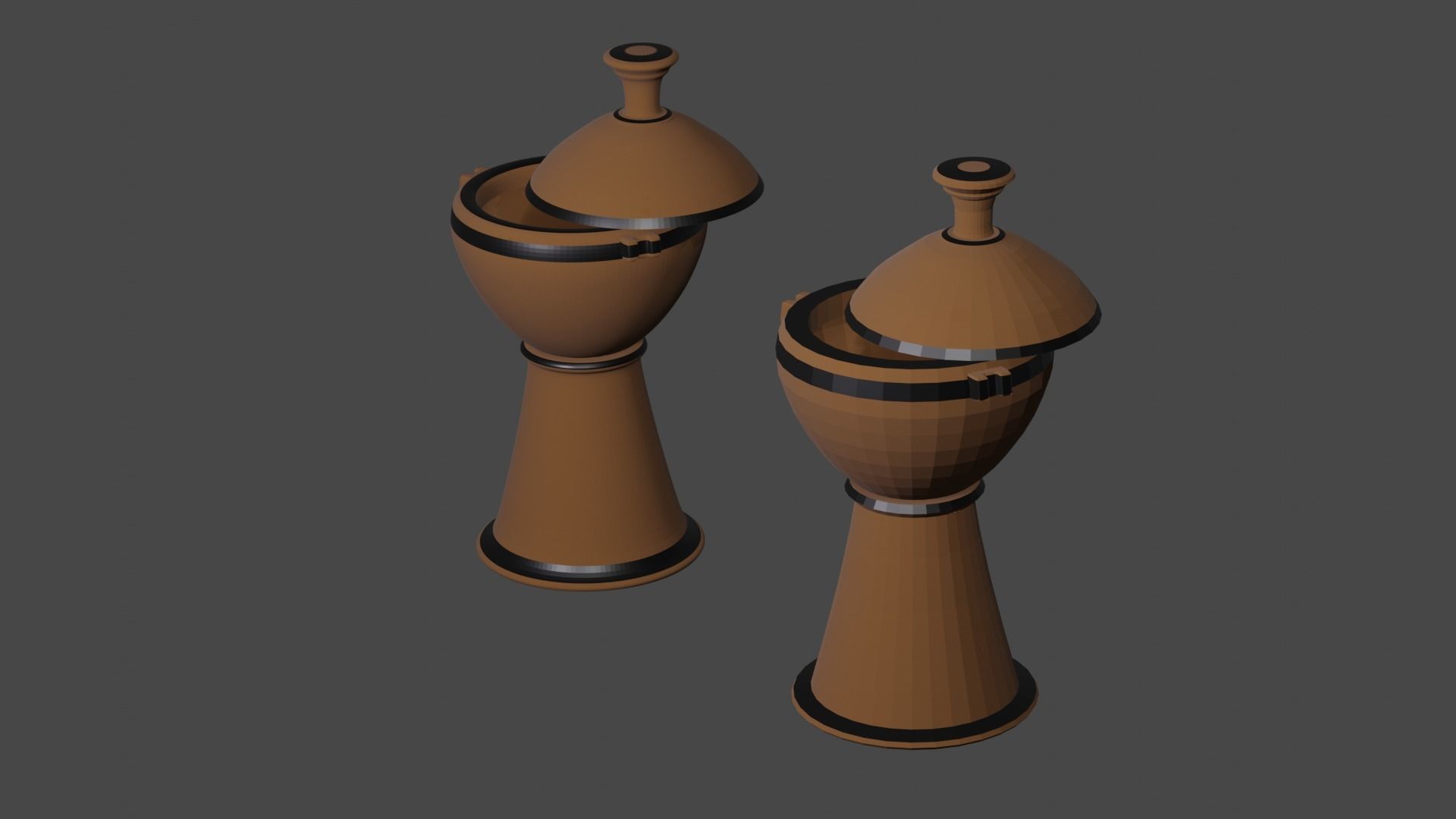 Ancient Greek Pottery Set Low-poly 3D model_8