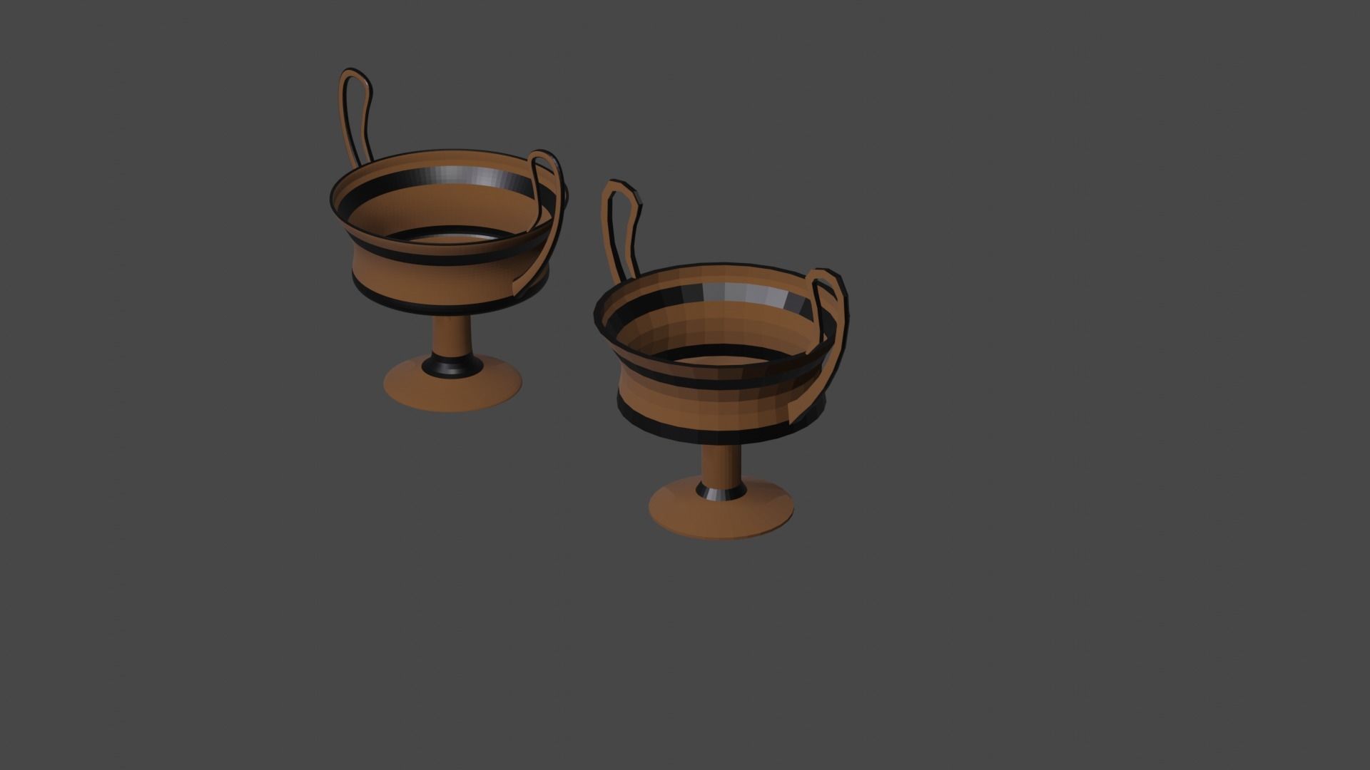 Ancient Greek Pottery Set Low-poly 3D model_5