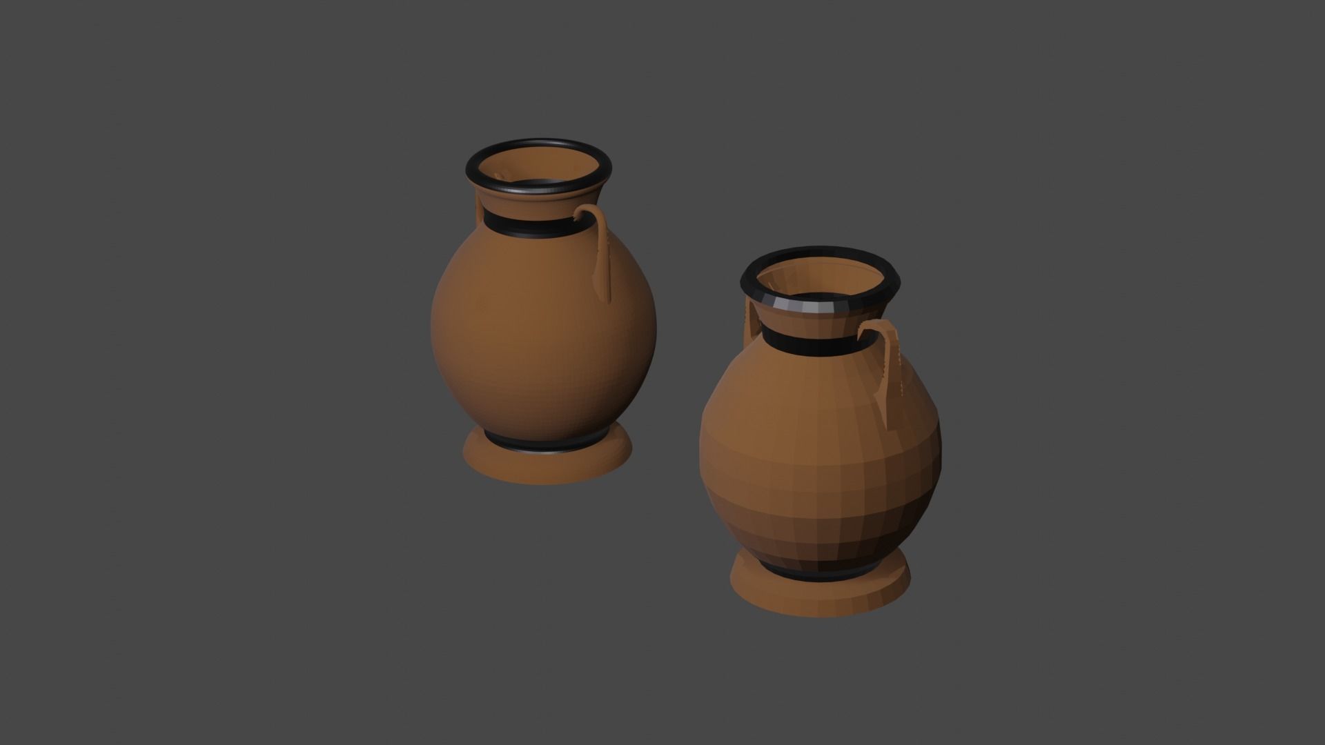 Ancient Greek Pottery Set Low-poly 3D model_11