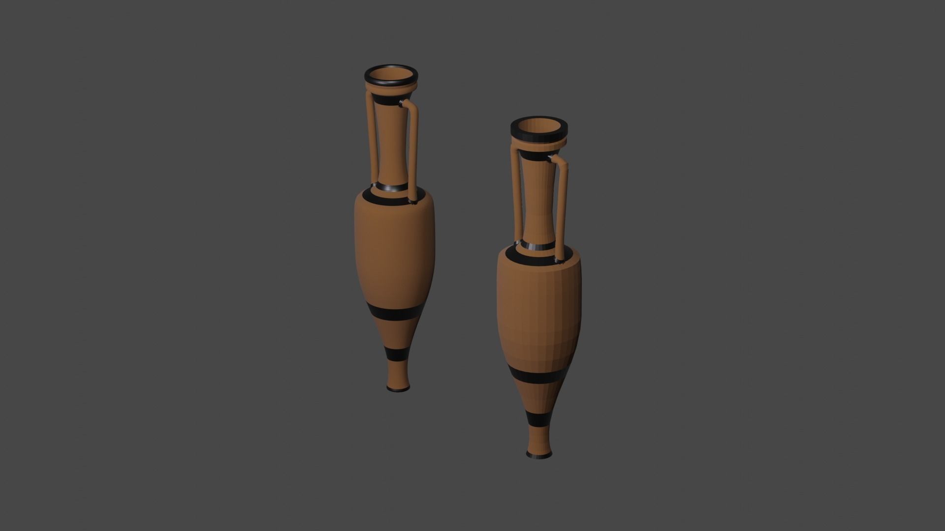 Ancient Greek Pottery Set Low-poly 3D model_12