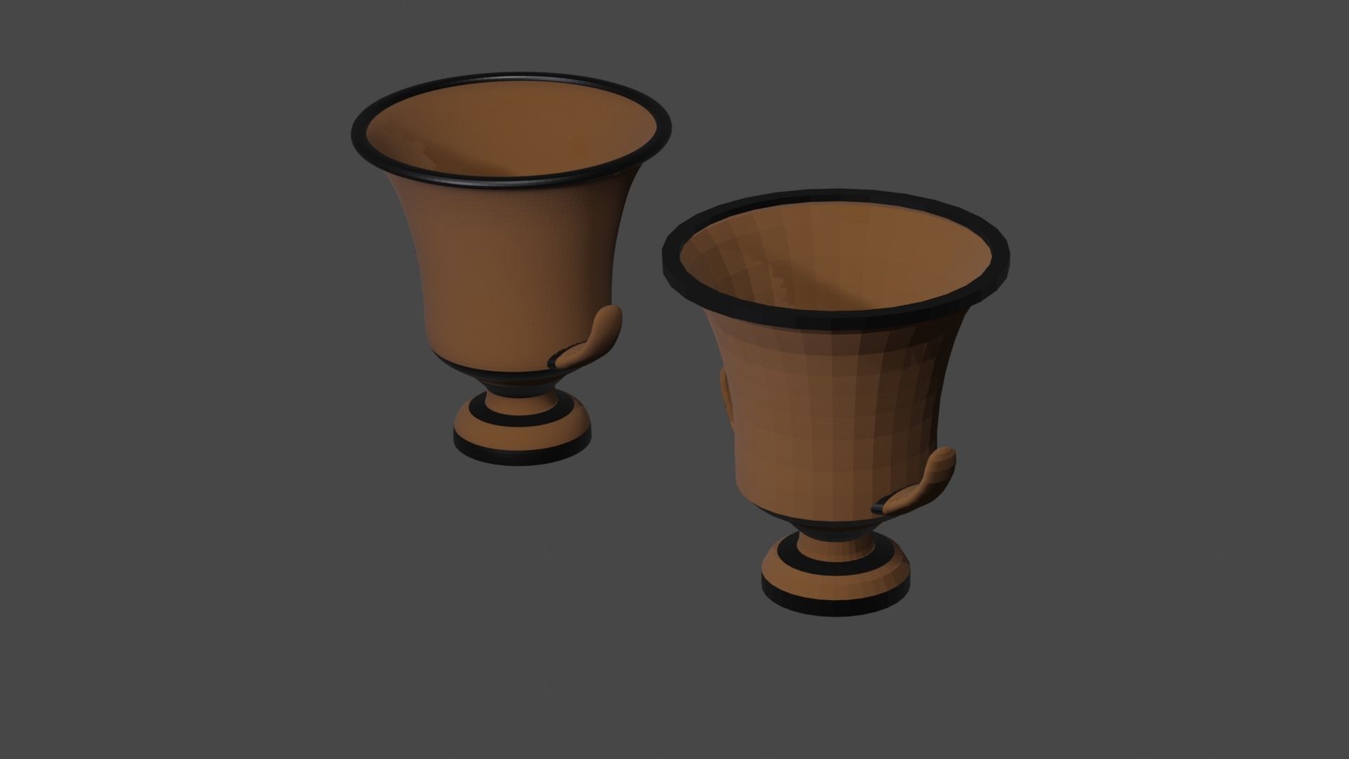 Ancient Greek Pottery Set Low-poly 3D model_3
