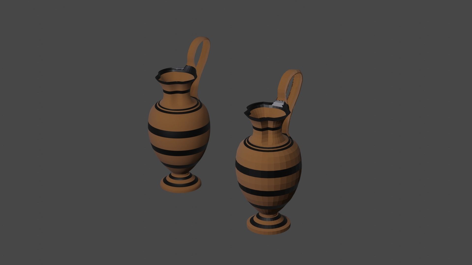Ancient Greek Pottery Set Low-poly 3D model_10