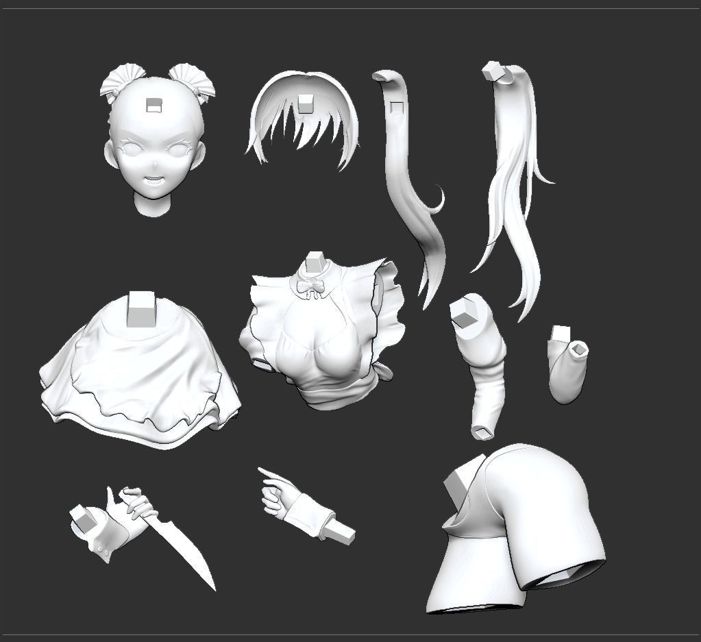 Asuka Maid - Evangelion 3D print model_4
