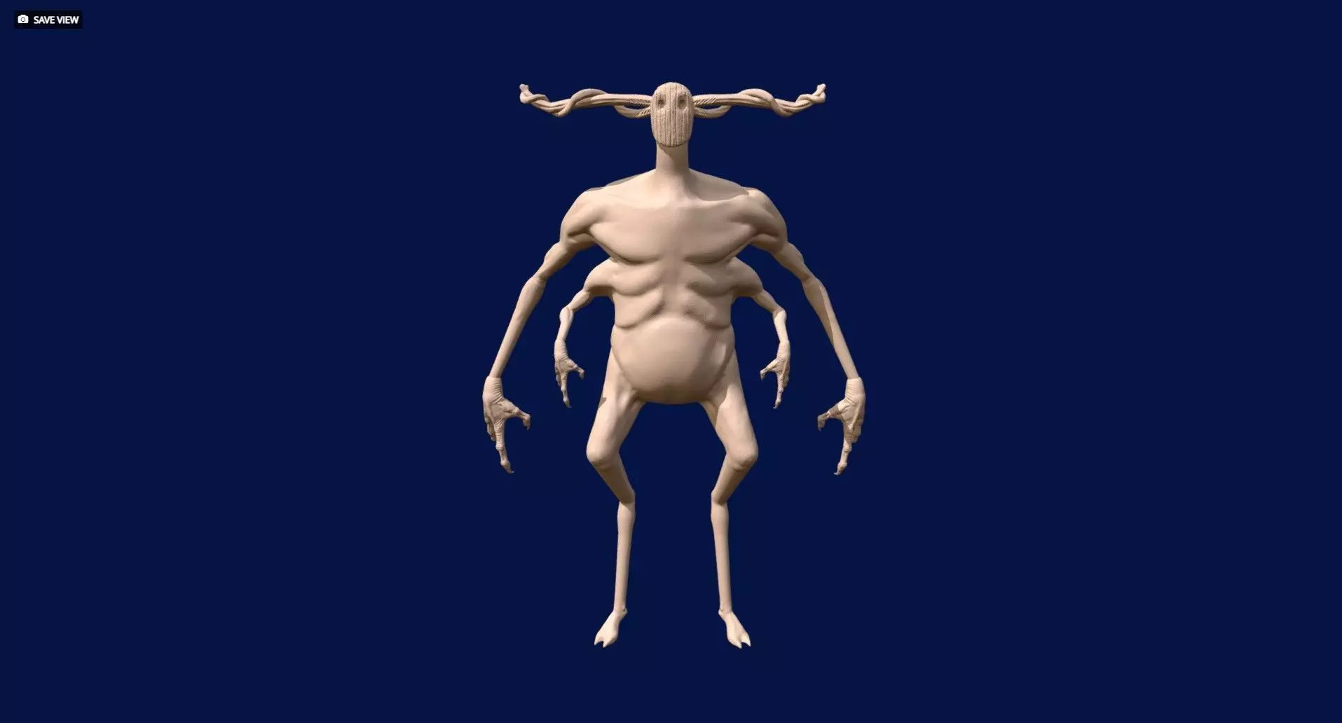 Creature Base mesh Body 3d Model anatomy muslce 3D print model