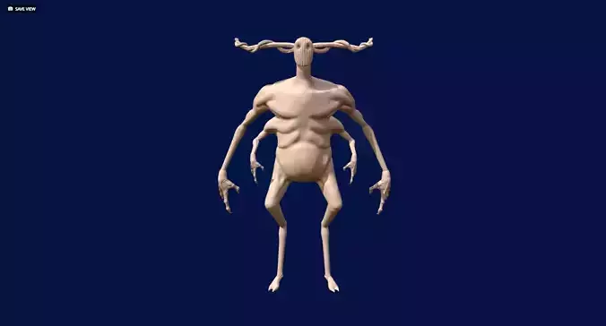 Creature Base mesh Body 3d Model anatomy muslce 3D print model