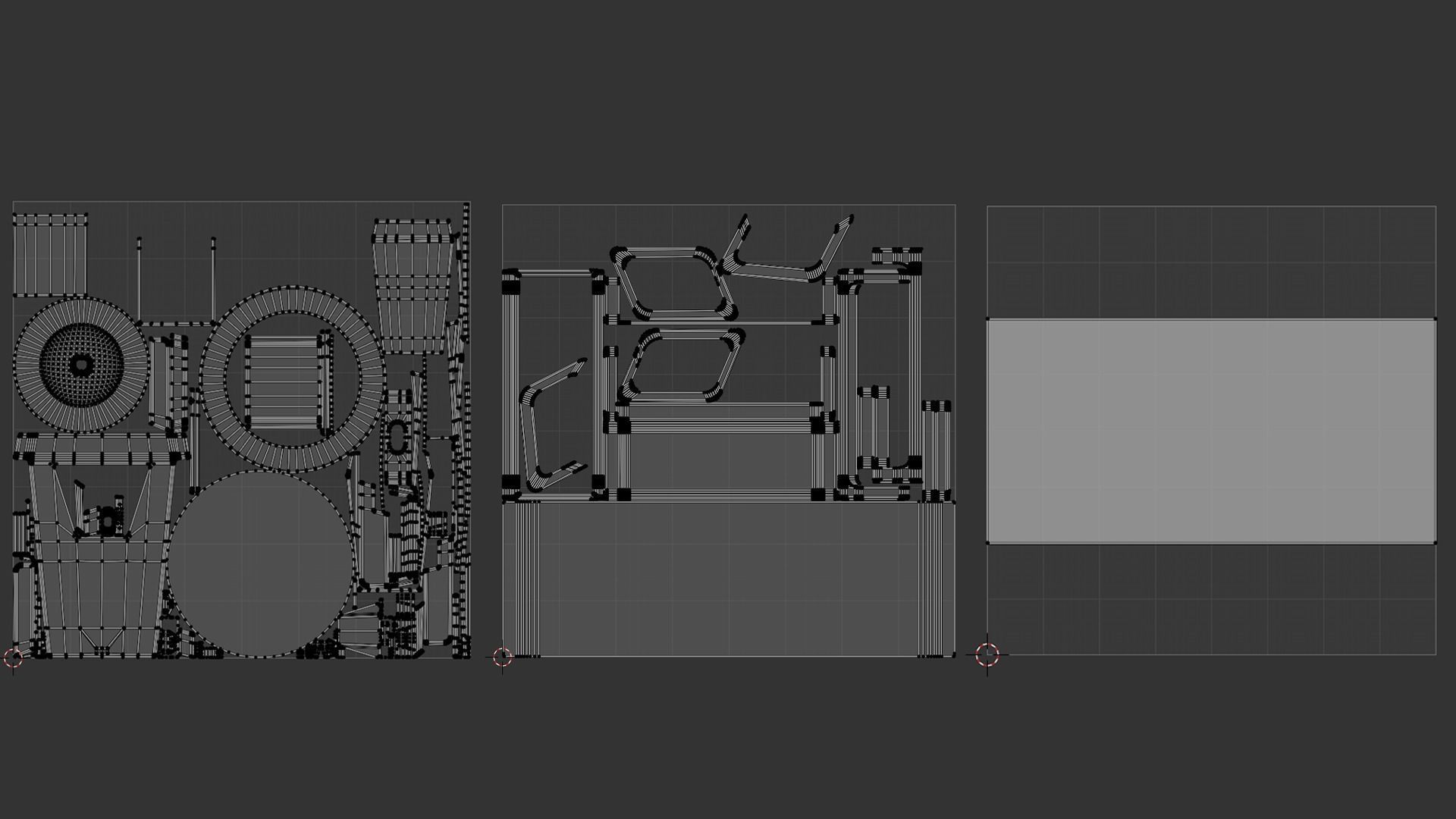 Futuristic Desk and Chair Low-poly 3D model_6