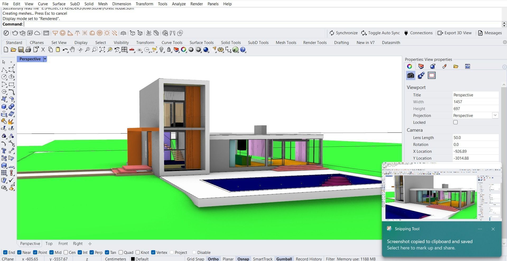 Modern Villa Model Only 3D model_5