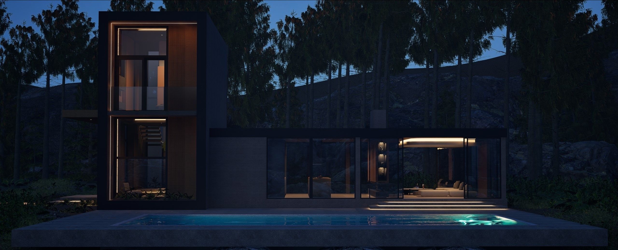 Modern Villa Model Only 3D model_3