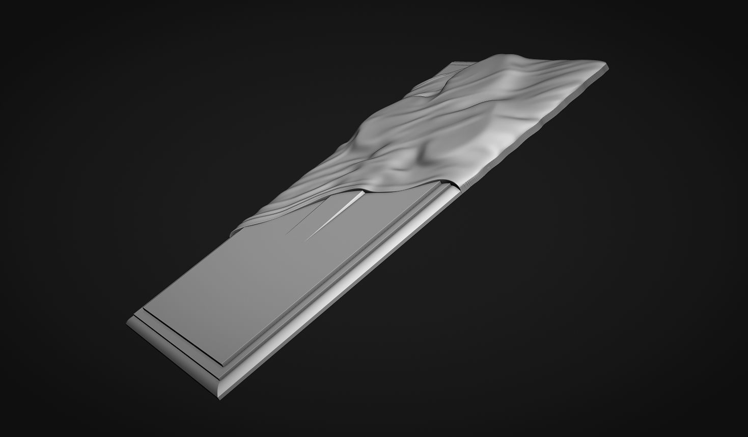 Memorial Tombstone with cross 3D print model_3