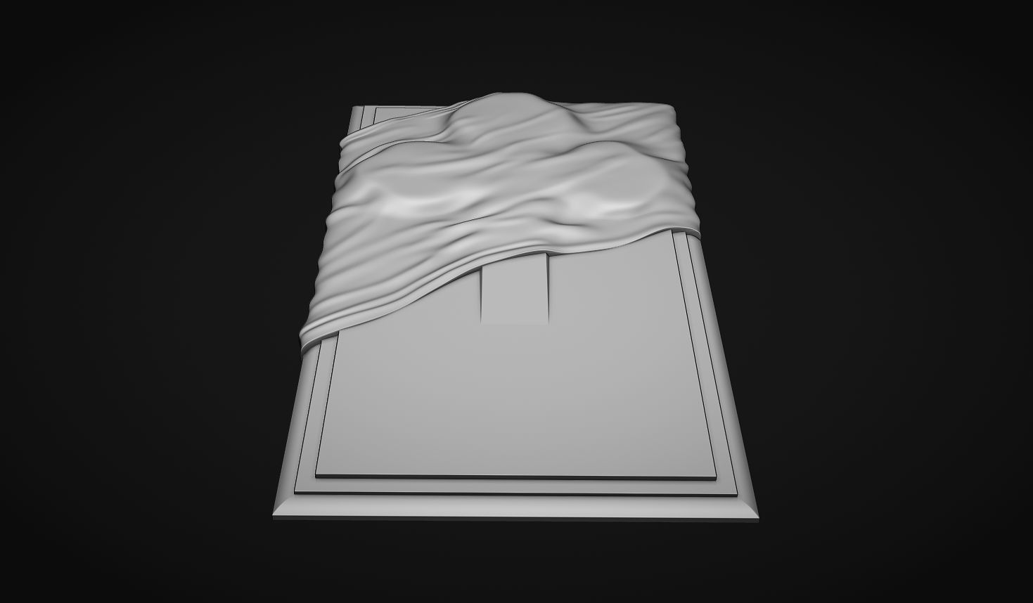 Memorial Tombstone with cross 3D print model_1