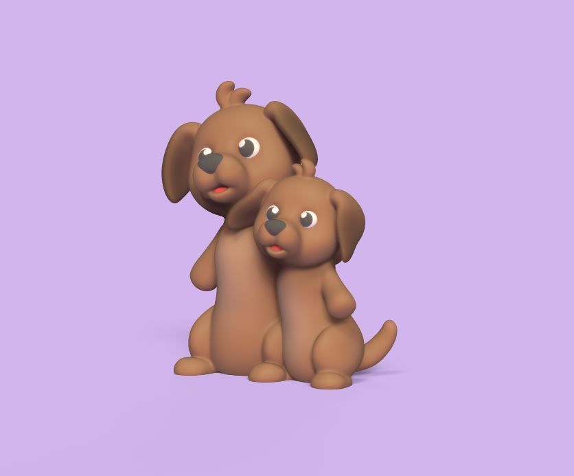 Dachshund Hug 3D print model_2