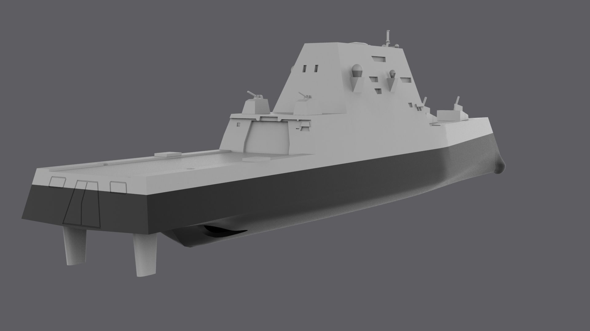 USS Zumwalt DDG-1000 RC 3D print model_1