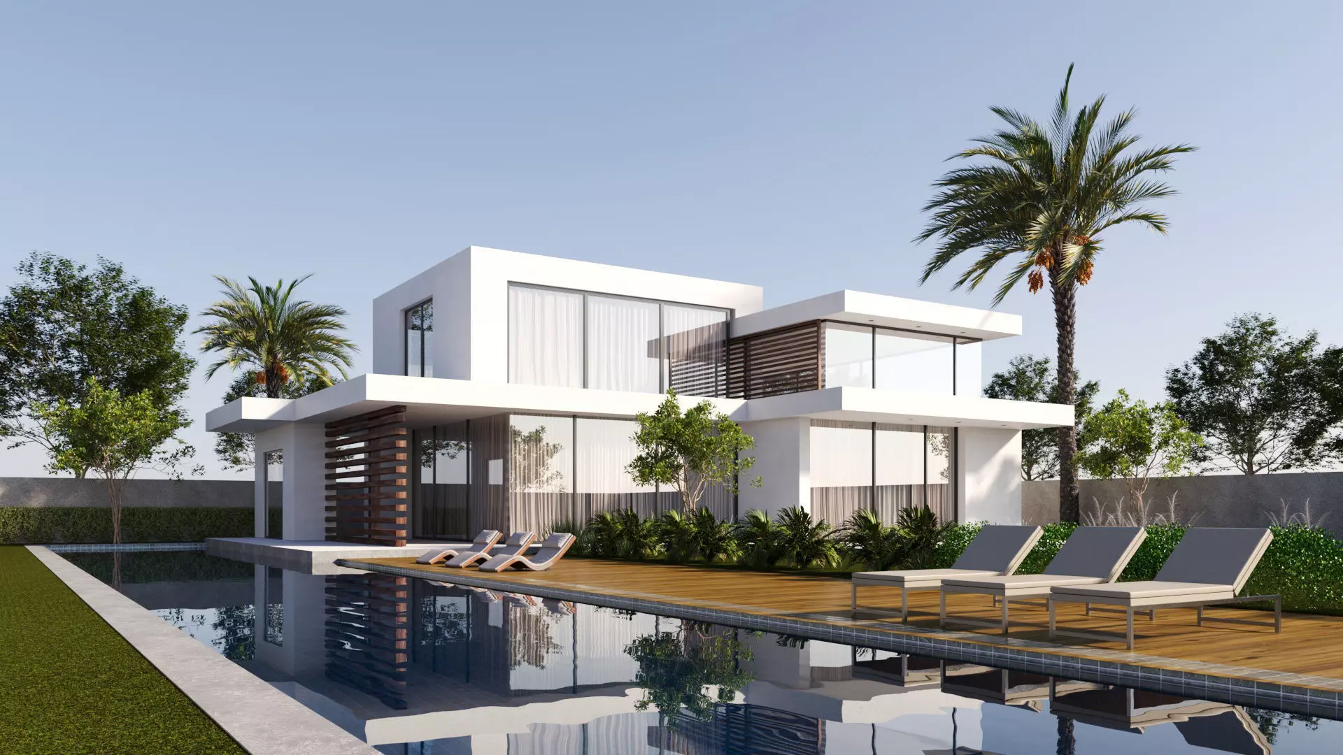 Modern Villa Exterior 3D Model 3D model_0