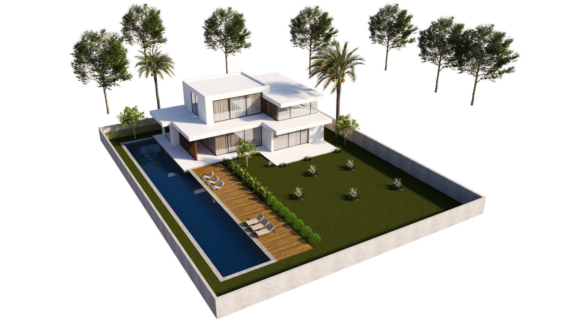 Modern Villa Exterior 3D Model 3D model_2